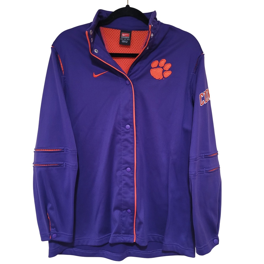 Vintage Nike Team Clemson Tigers Snap Front coach Jacket  Mens NCAA USA football